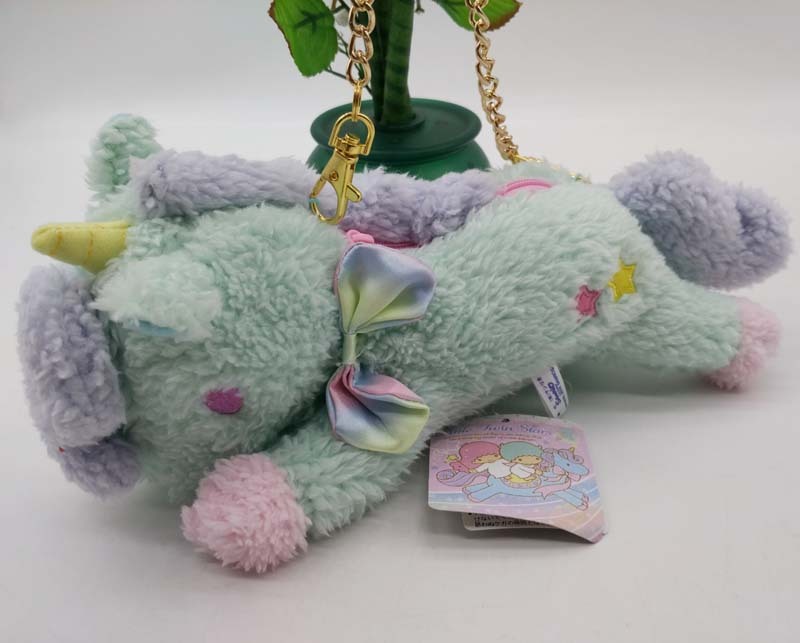 Sanrio Little Twin Stars Unicorn mint green Plush Wallet & Kid's Bag