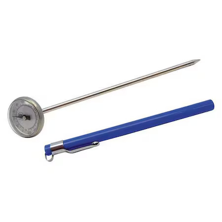 Zoro Select 23Nu29 5" Stem Analog Dial Pocket Thermometer, 0 Degrees To 220,
