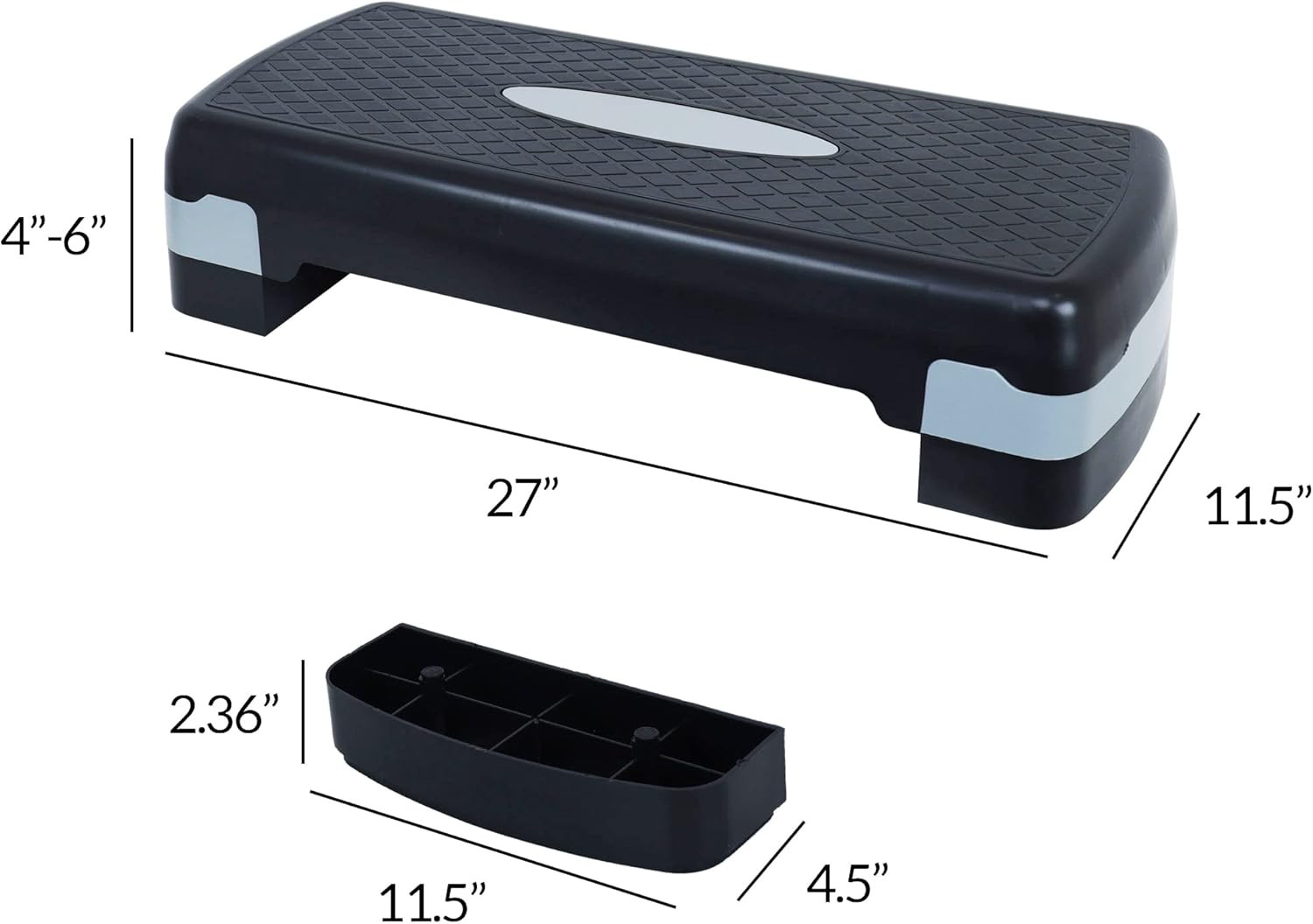 Adjustable Workout Aerobic Stepper Step Platform Trainer, 27-Inch, Multiple Colo