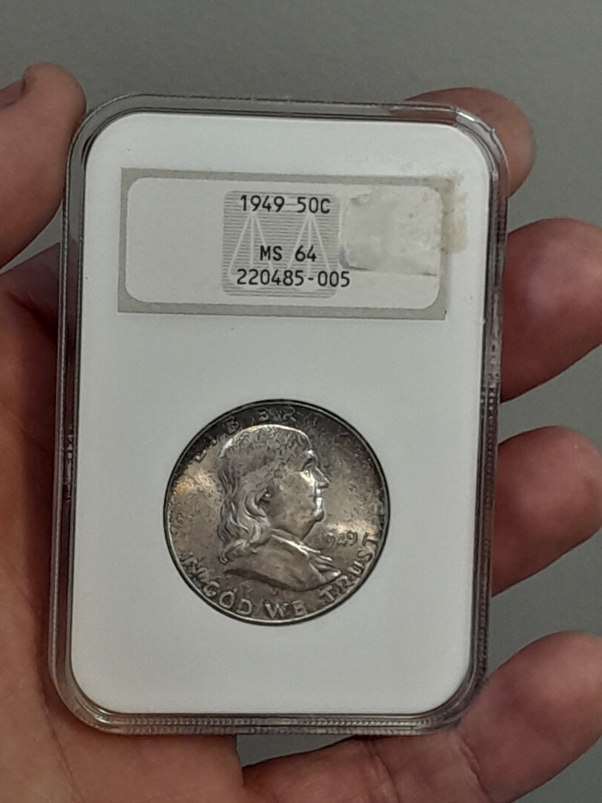 1949 Franklin Half Dollar Toned NGC MS64