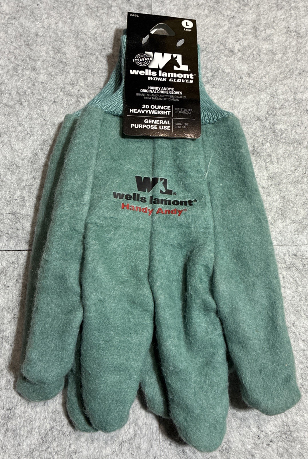 New Wells Lamont 645L Size L Handy Andy Gloves 20 OZ Heavyweight General Purpose