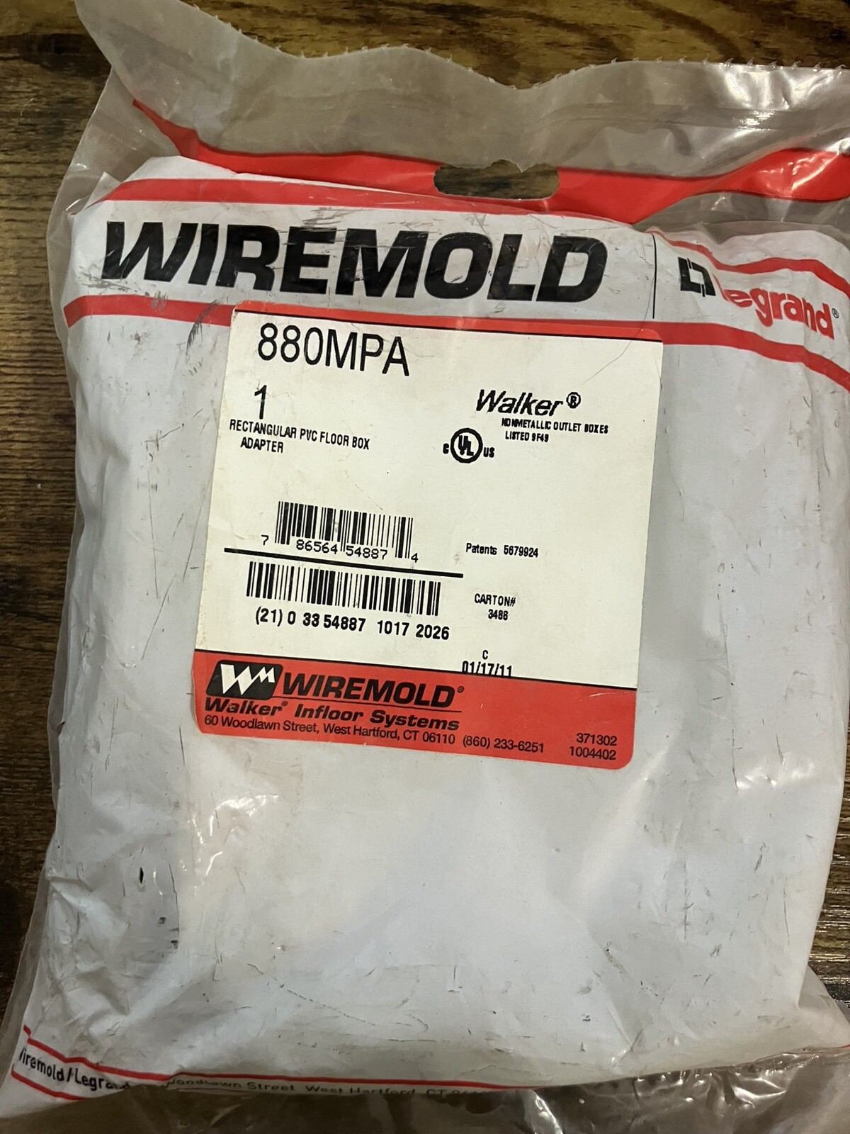 WALKER WIREMOLD 880MPA NM FLOOR BOXADJUSTING RING - BLACK