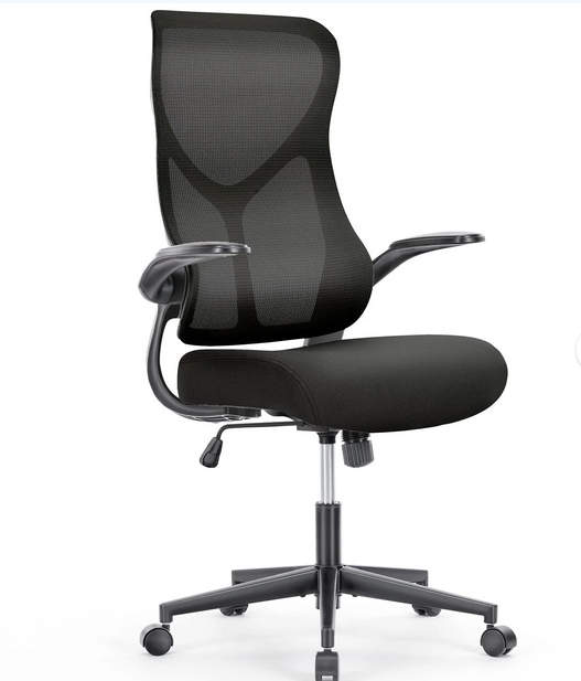 HOMEFLA Ergonomic Flip-up Arms Mesh Office Chair High Back Desk Chair with Wheel