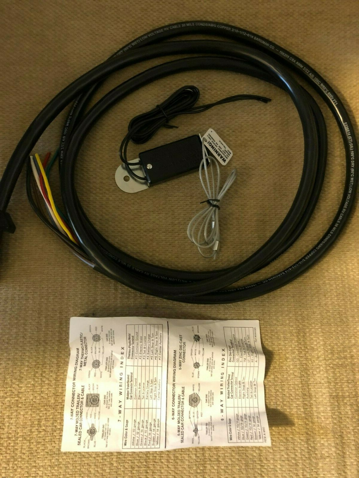 Bargman 50-67-410 7-Way Molded Trailer End w/ 10' Cable and Breakaway Switch