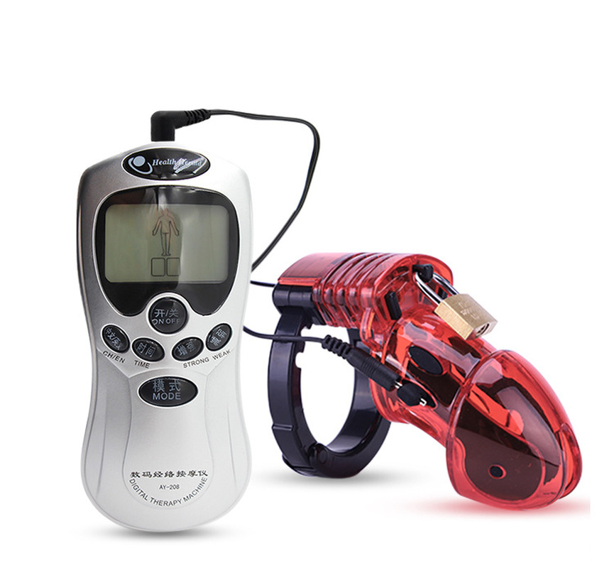 Male E-Stim Penis Shock Therapy Extender Enhancer Ring Plug Host Pulse Device SM