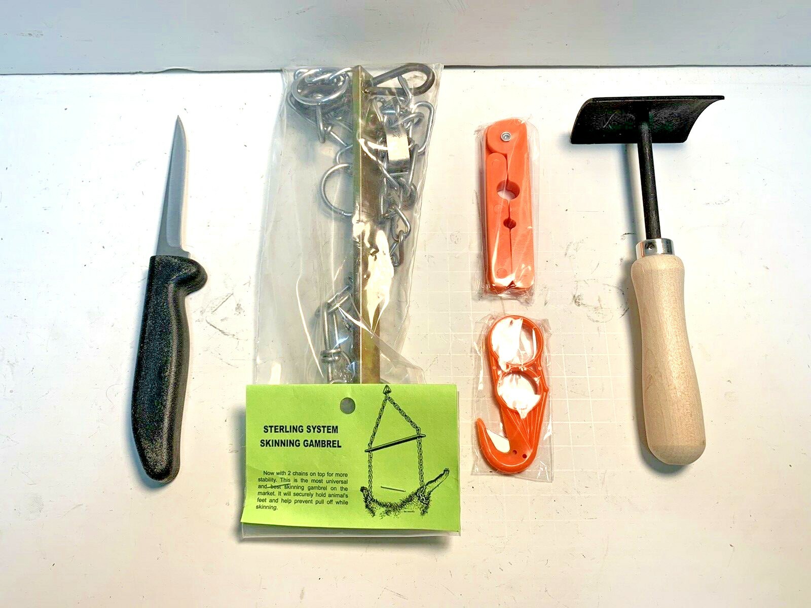 Fur Handling Kit (Trapping Supplies skinning knife fleshing tool tail stripper)