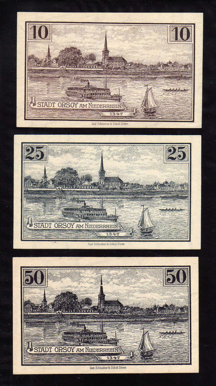 ORSOY - GERMANY NOTGELD - 10, 25, 50 PFENNIG
