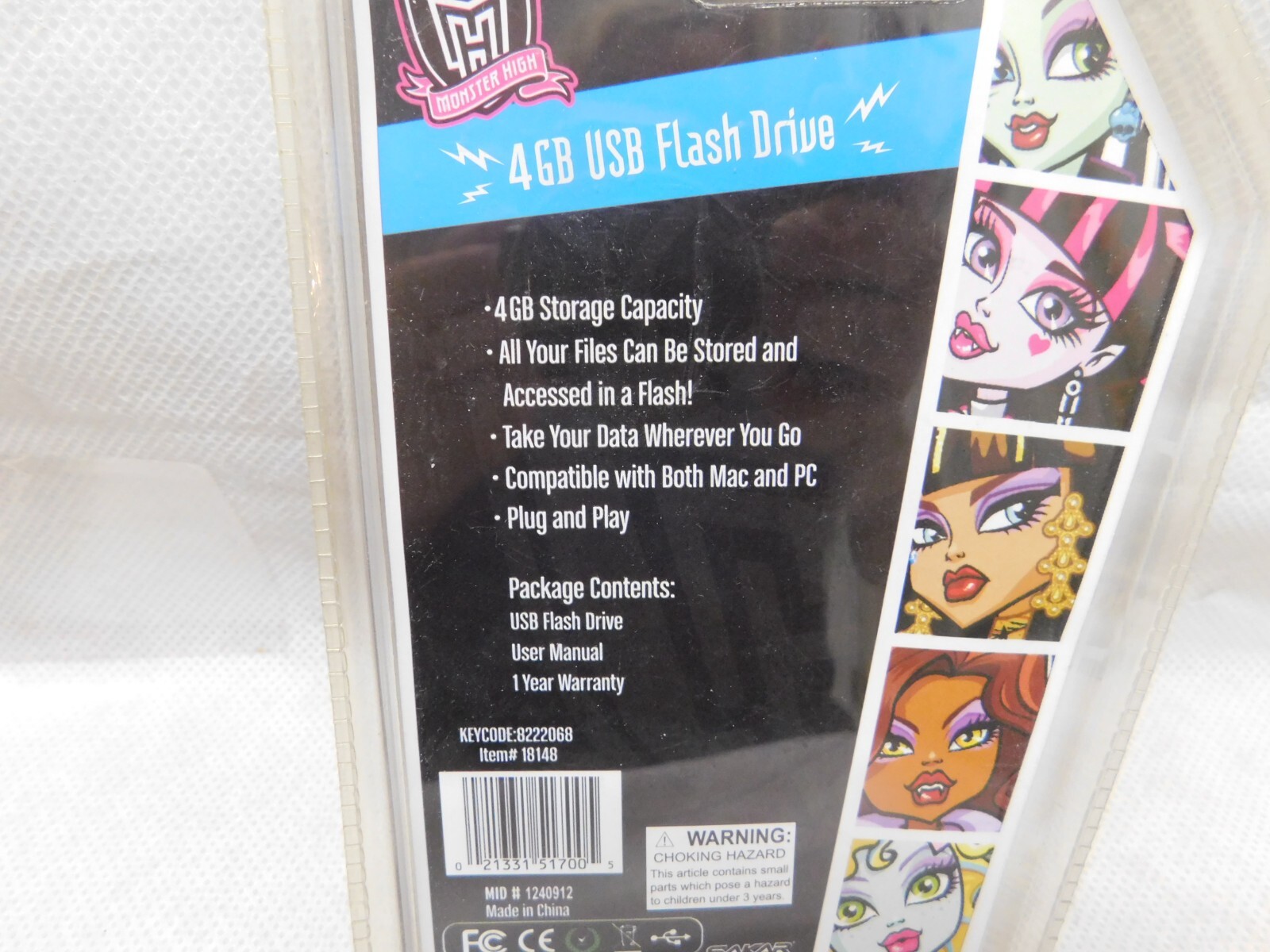 Monster High 4GB USB Flash Drive Compatible with Mac and PC