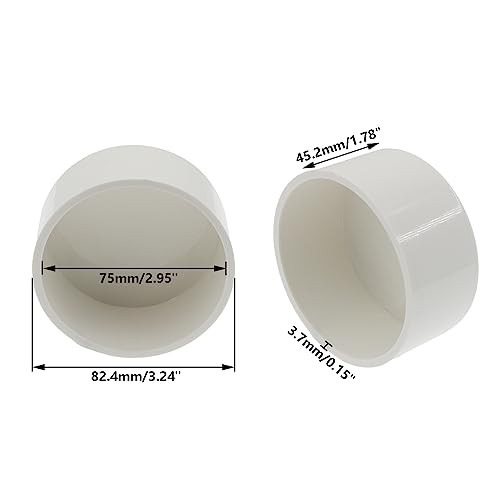 3 Inch PVC Pipe End Cap Fitting,SAFYY PVC Pipe Cap Plug,White Pipe Plug Socket