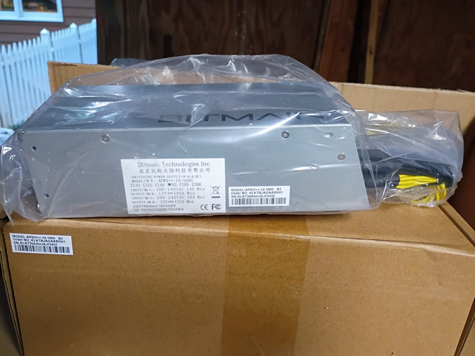 Bitmain Apw3++ PSU, New In Box
