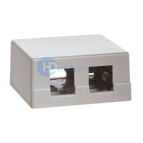 2x Double Hole Surface Mount Keystone Jack Wall Box 2 Port