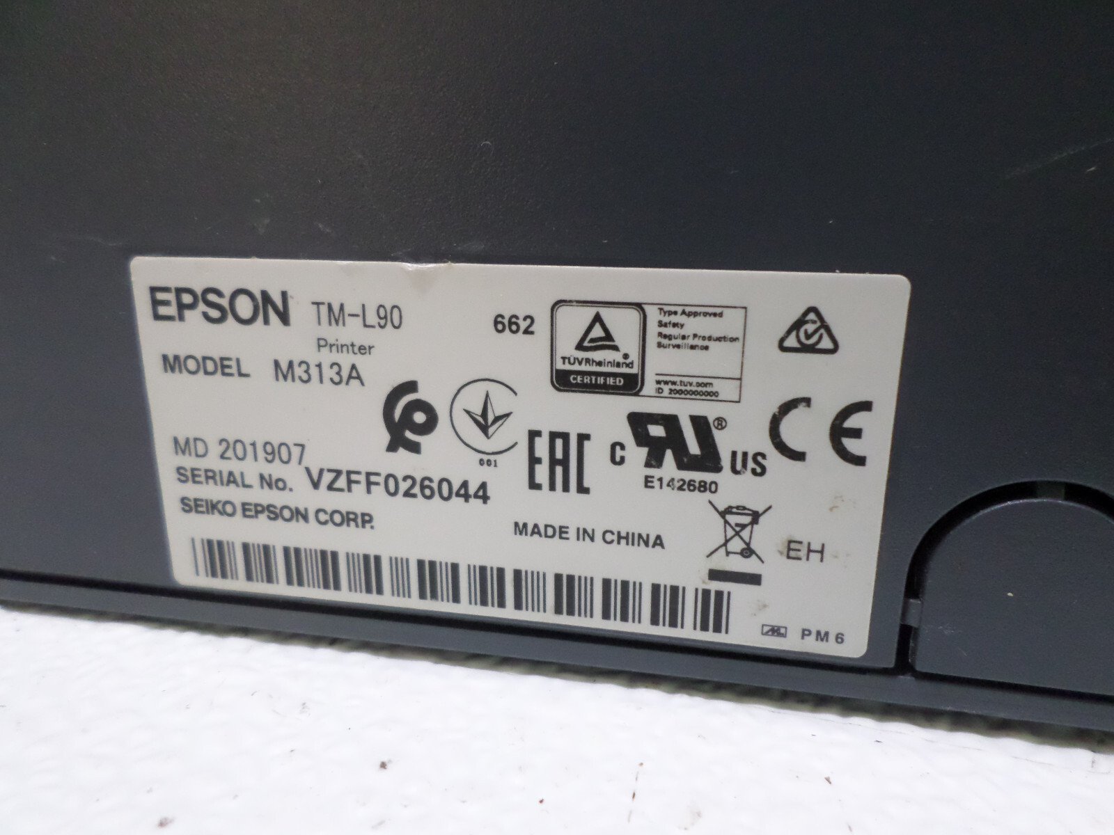 Epson M313A Ethernet USB POS Receipt Printer TM-L90