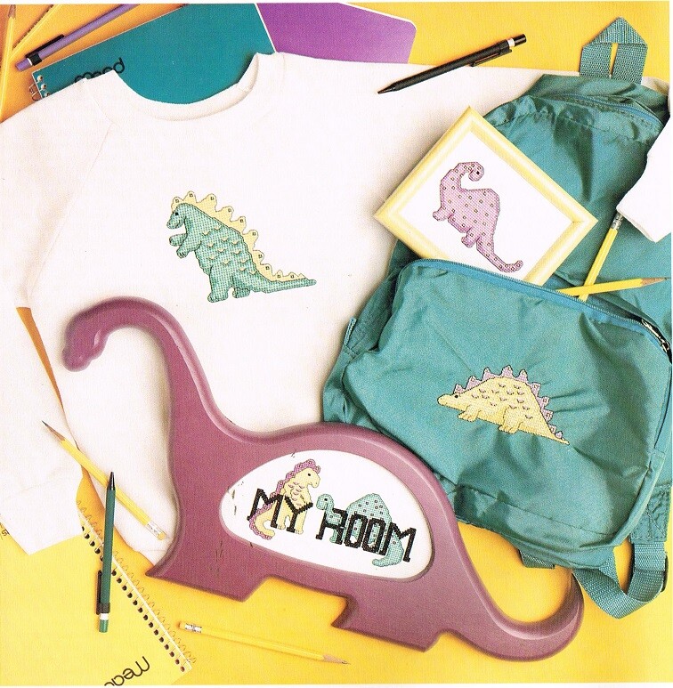 DINOSAUR PALS  CROSS STITCH PATTERN  ONLY  -  TL  ASU