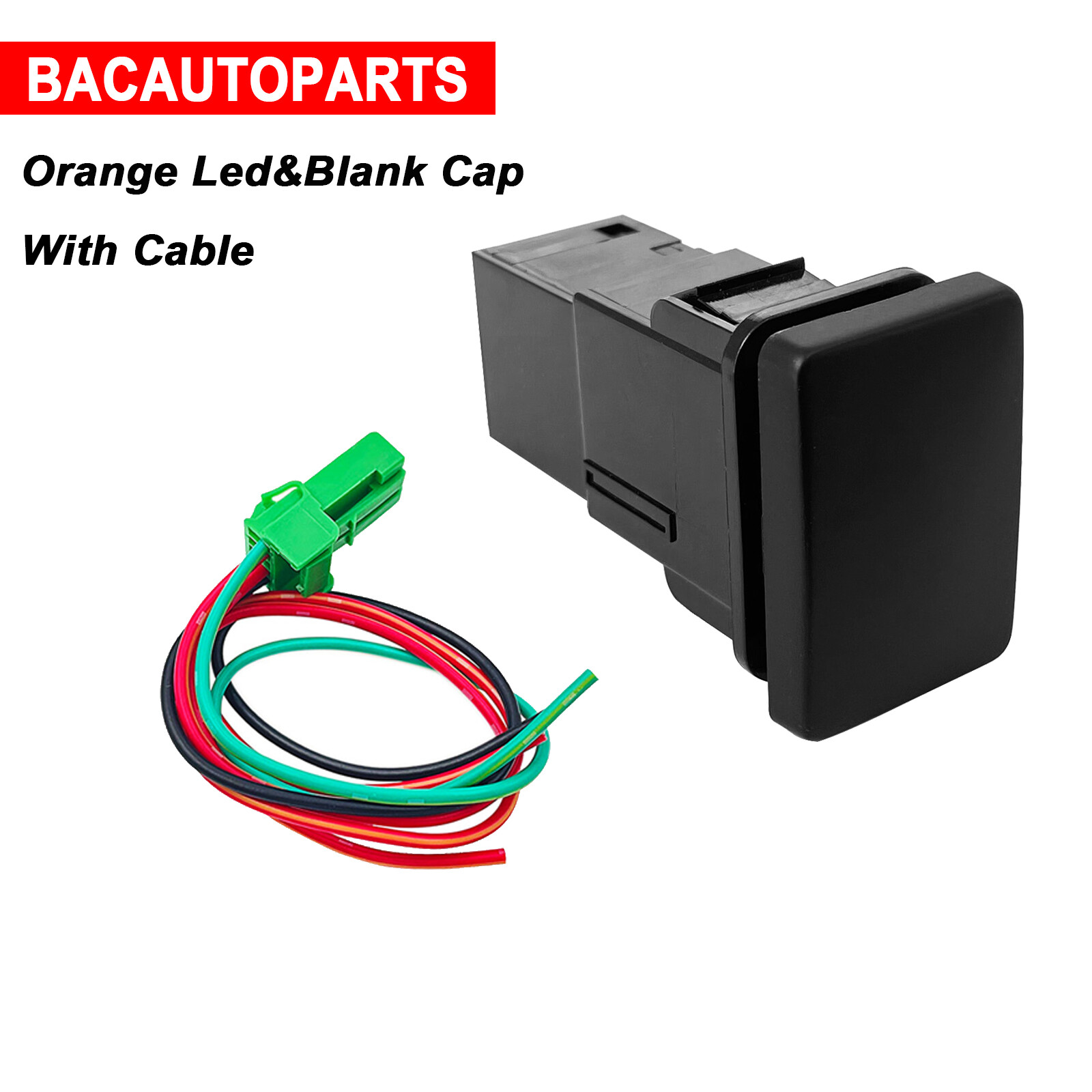 PLAIN COVER Push Button Switch Orange LED Latching/Momentary Switch For Toyota