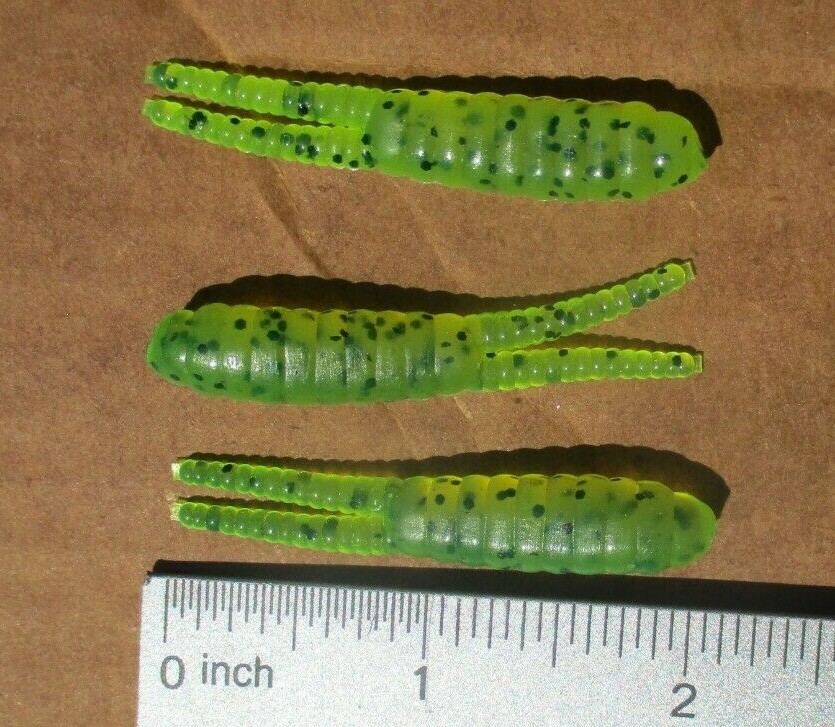 25ct CHARTREUSE PEPPER 2" Beetle Spin Bodies Split tail BEETLES Fishing Lures
