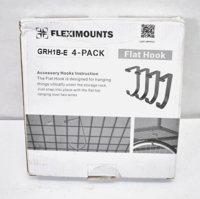 Fleximounts Accessory Hook 4-Pack for Overhead Garage Storage Rack New Open-Item