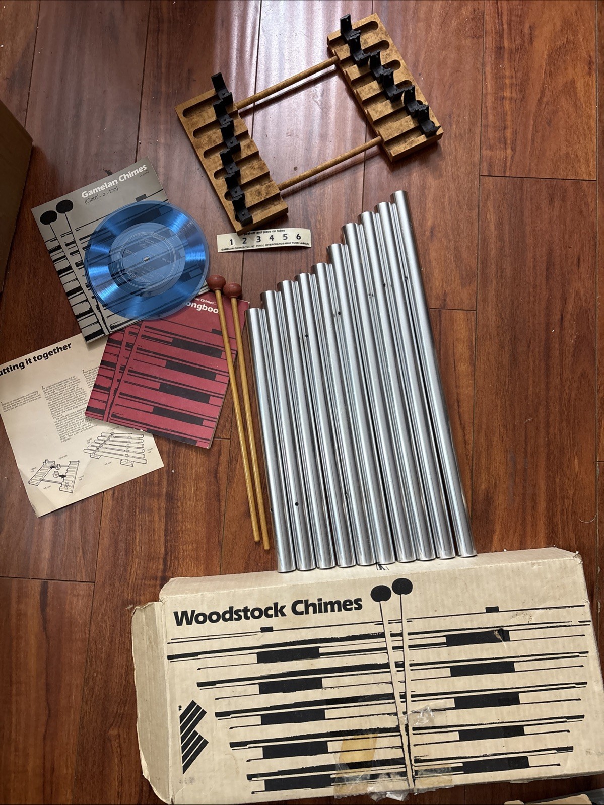 1985 Woodstock Gamelan Chimes Metallophone Musical Instrument 10 Tubes Open Box