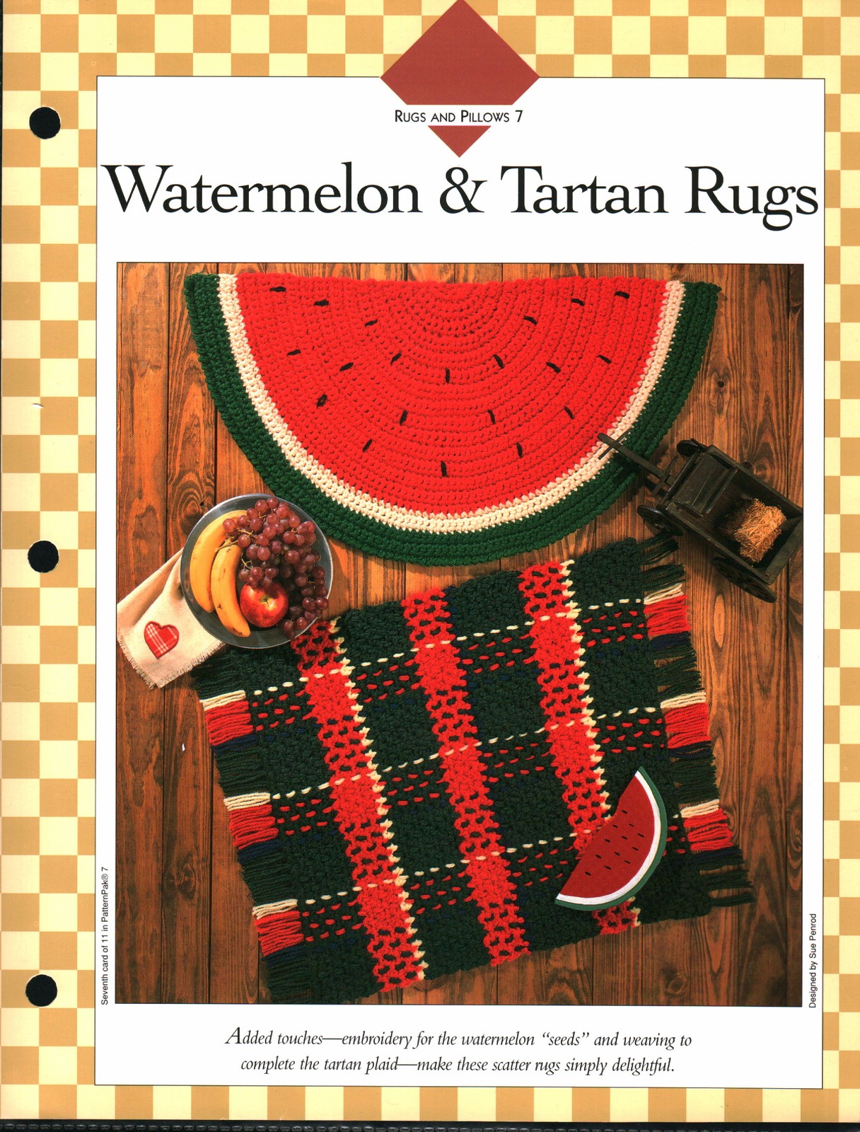 Watermelon 'n Tartan Rugs - Rugs & Pillows 7 | Vanna Crochet Faves 85070-G