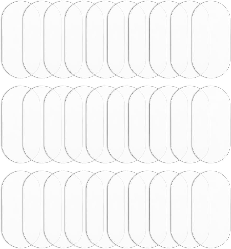 FINGERINSPIRE 30 Pcs Clear Miniature Bases 1X2Inch Acrylic Mini Oval Base | Oval