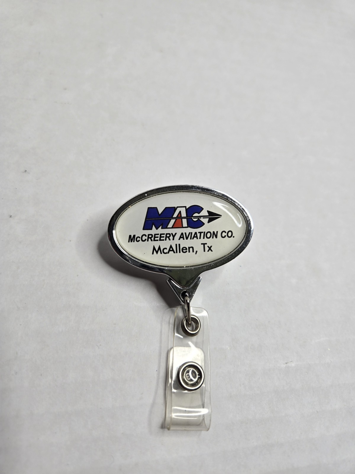 McCreery Aviation Co. McAllen Texas Id Badge Holder Air Travel Collectible