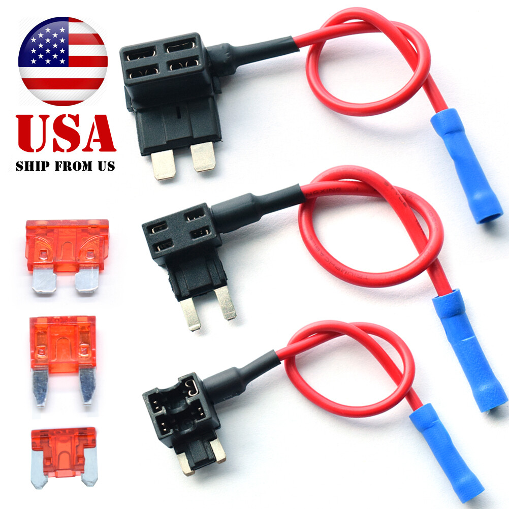 Add Circuit Fuse Tap Holder Piggy Back Standard Mini Blade Fuse ATC ATO Holders