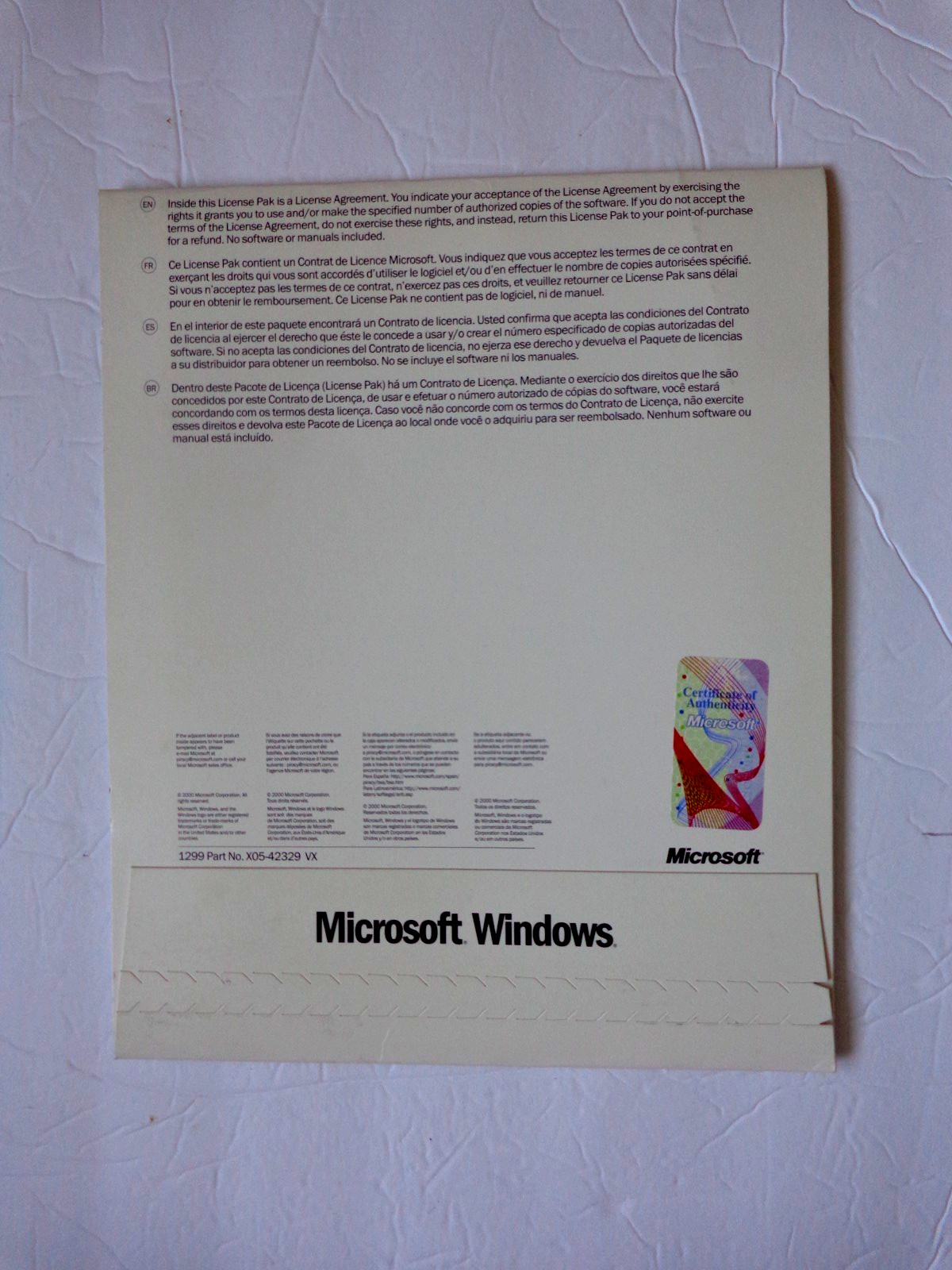 Microsoft Windows 2000 Server - 20 Client License Pak Only