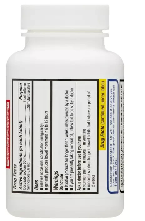 (3 pack) Equate Stool Softener Plus Stimulant Laxative Tablets, 240 Count