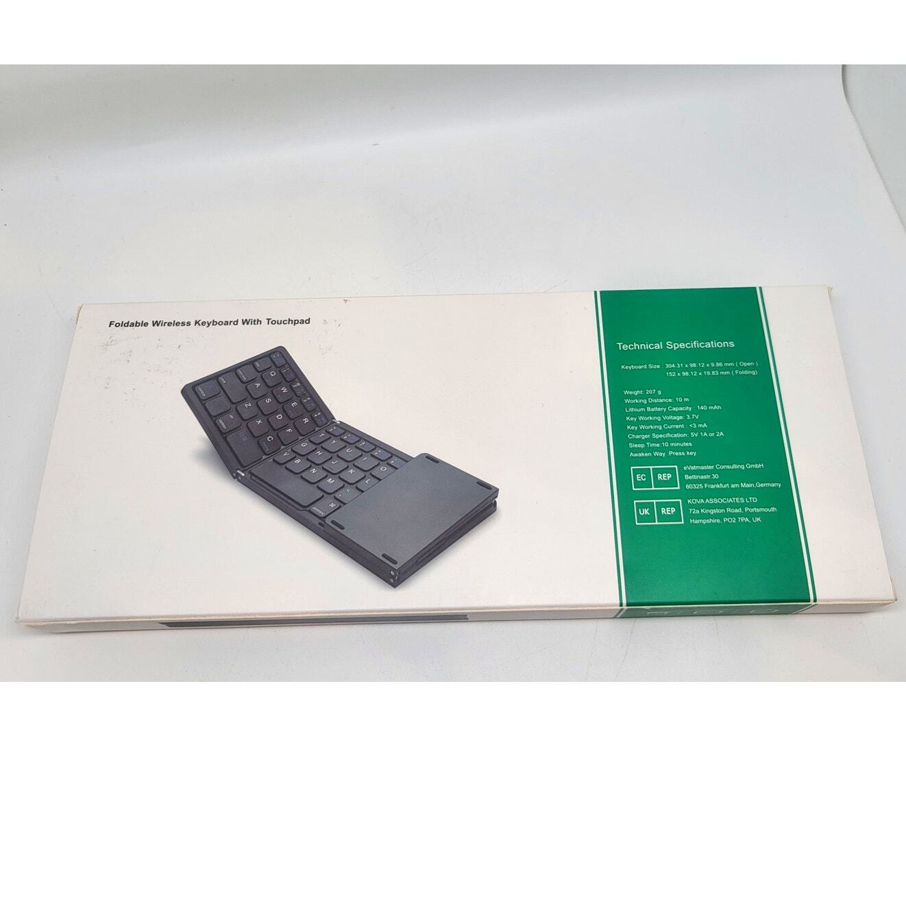 NEW Foldable Bluetooth Keyboard with Touchpad Wireless OS Android Windows Mac