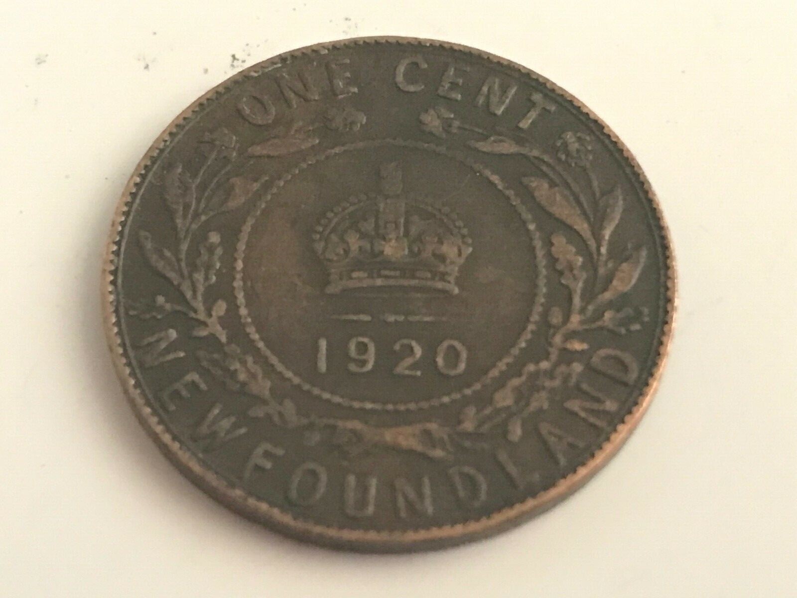 Canada Newfoundland 1920 1 Cent Coin George V Bronze 5.67 g ⌀ 25.47 mm KM# 16