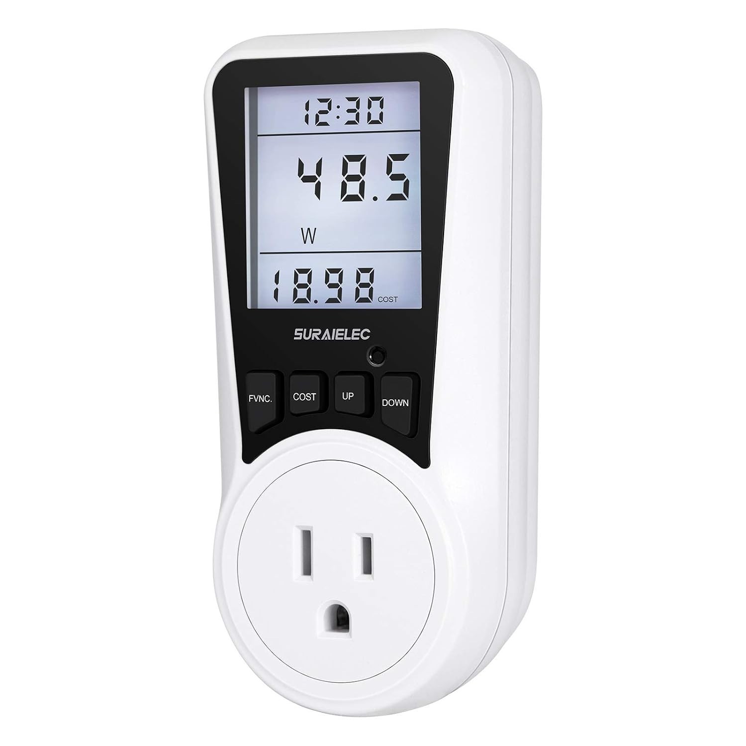 Watt Meter Plug-in Socket Power Meter Auto Cost Calculator Backlit