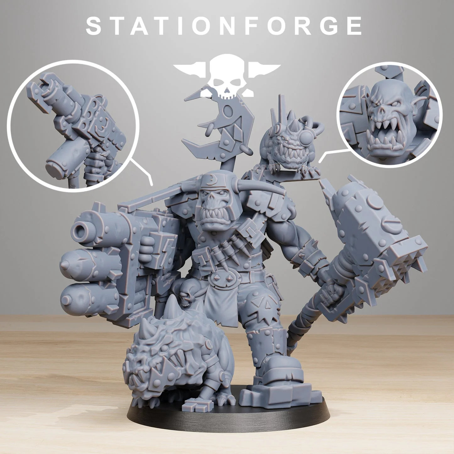 Orkaz Blackskull Ork Commander Wargame Proxy Miniatures StationForge