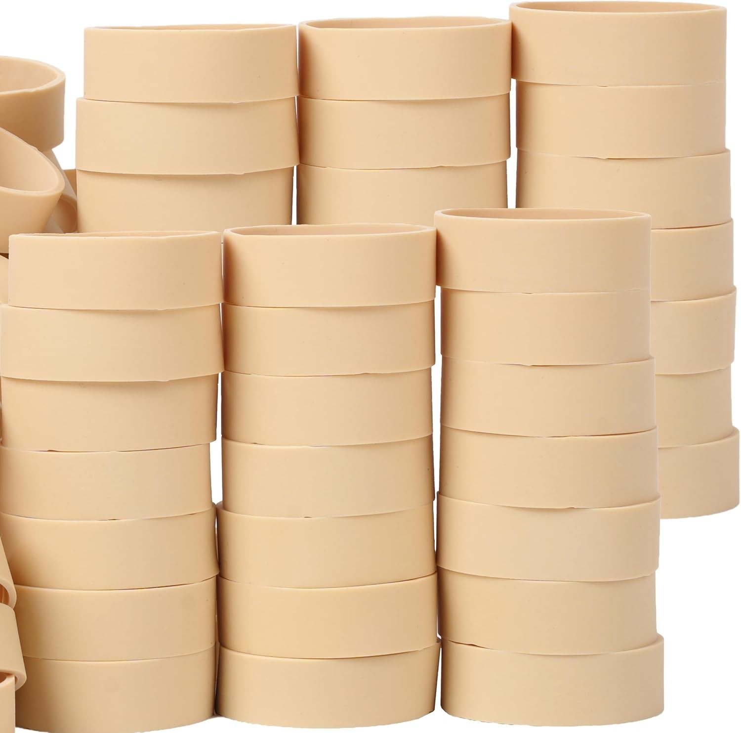 Rubber Bands Size#82 Beige 65 Pieces Heavy Duty Wide Strong Elastic