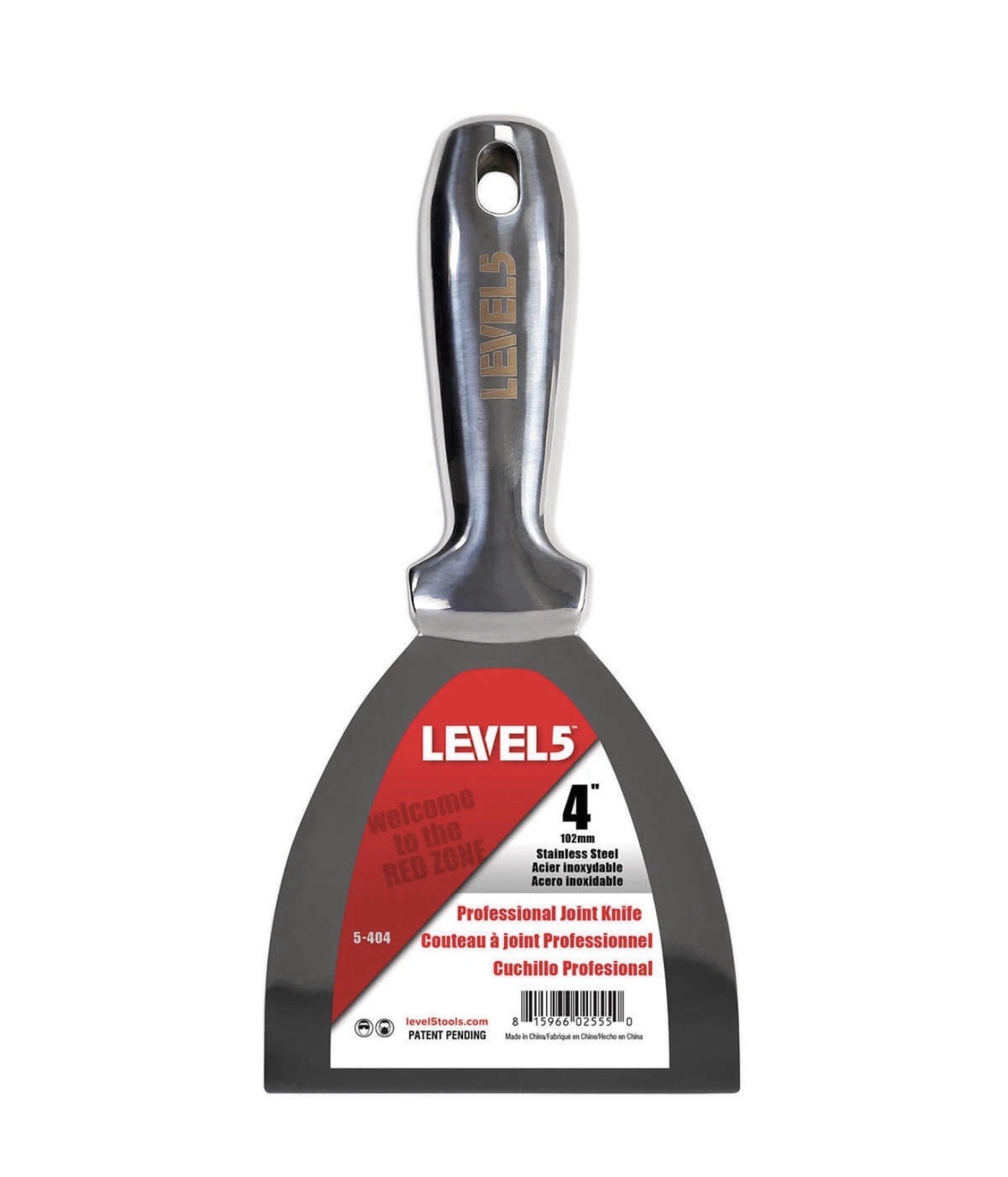 LEVEL5 Drywall Tools 4" Stainless Steel Joint Knife with Welded Handle | 5-404