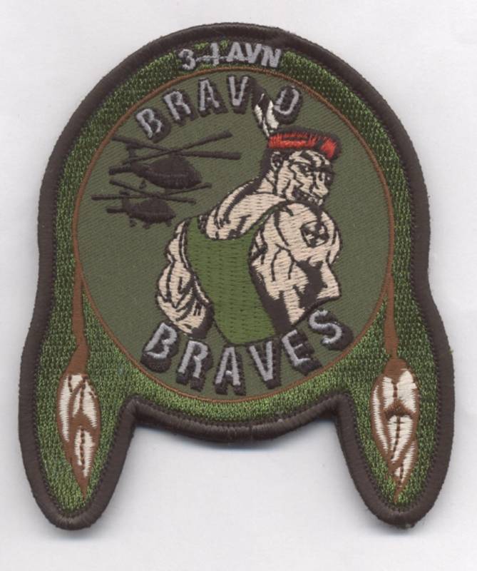 B CO 3-4 AVN "BRAVO BRAVES" patch