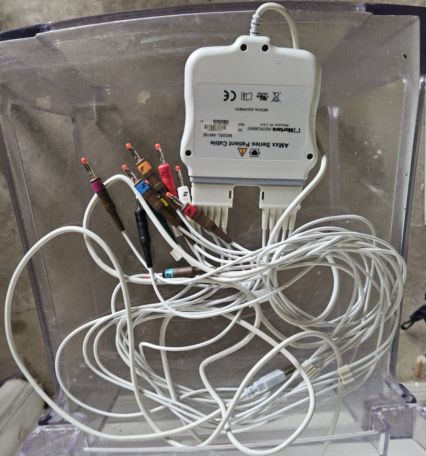 Mortara ECG Model ELI 380 Machine with leads And module .Read description