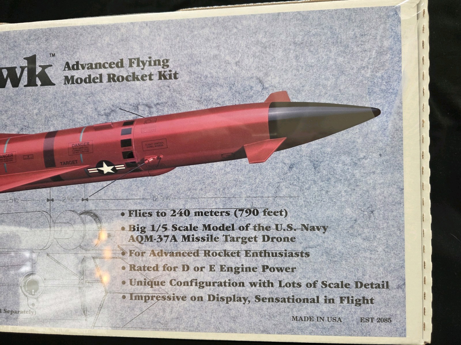 Estes Vintage Model Rocket Pro Series Jayhawk #2085