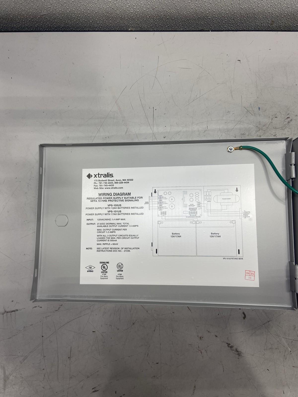 Xtralis Power Supply VPS-100US-120