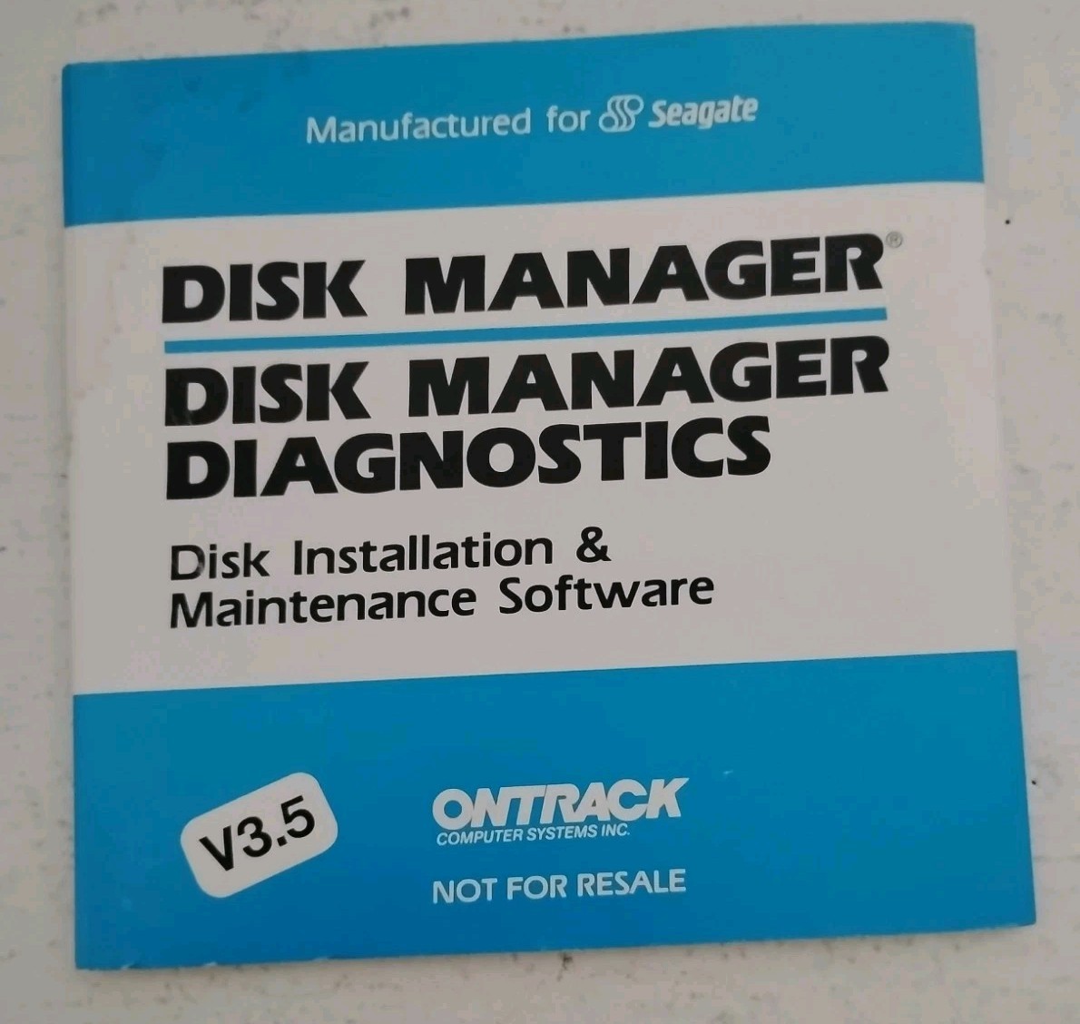 Ontrack Disk Manager v3.5 w/ Diagnostic Disk • Seagate OEM Complete Set •...
