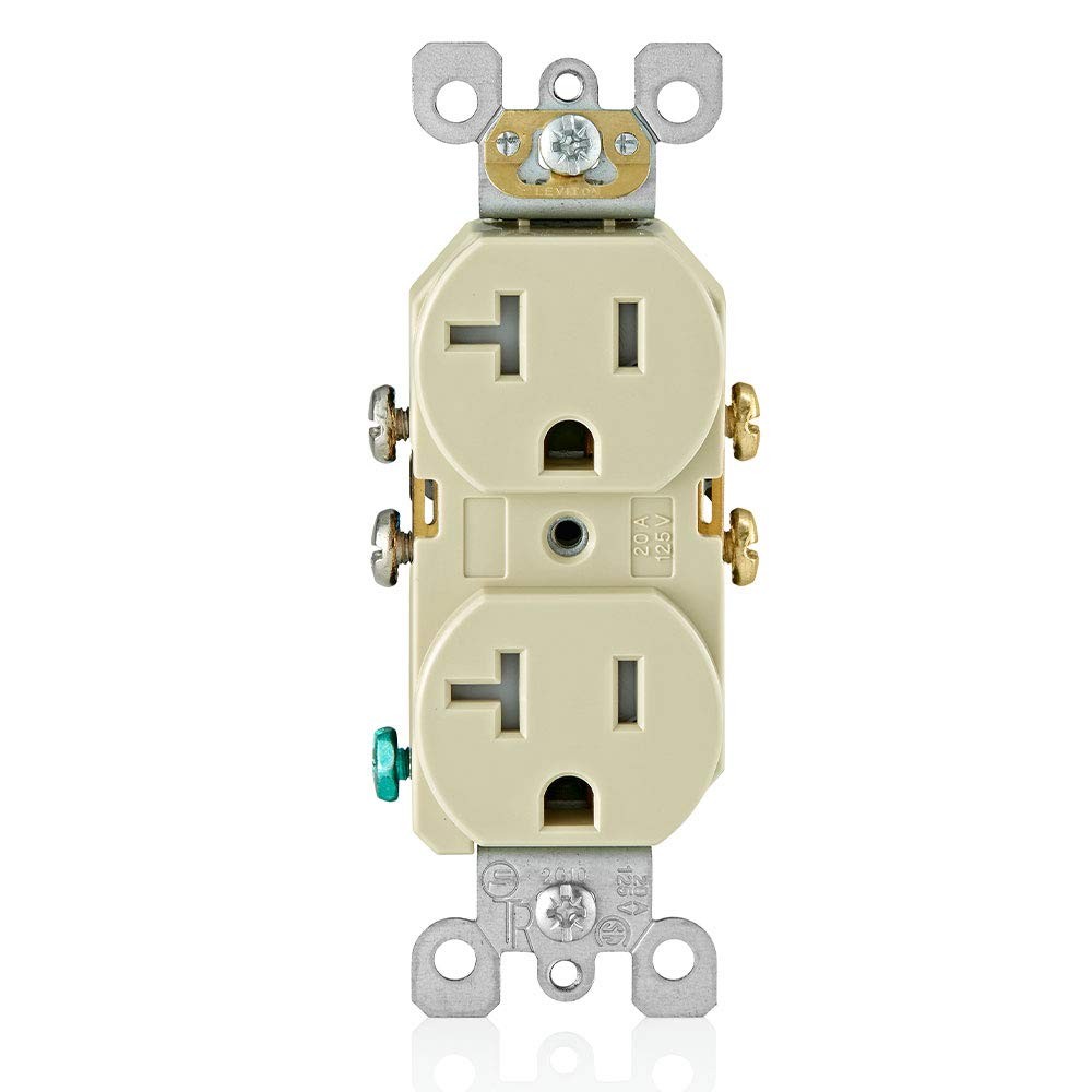 20 Amp Tamper-Resistant Duplex Outlet, T5820-I, Ivory
