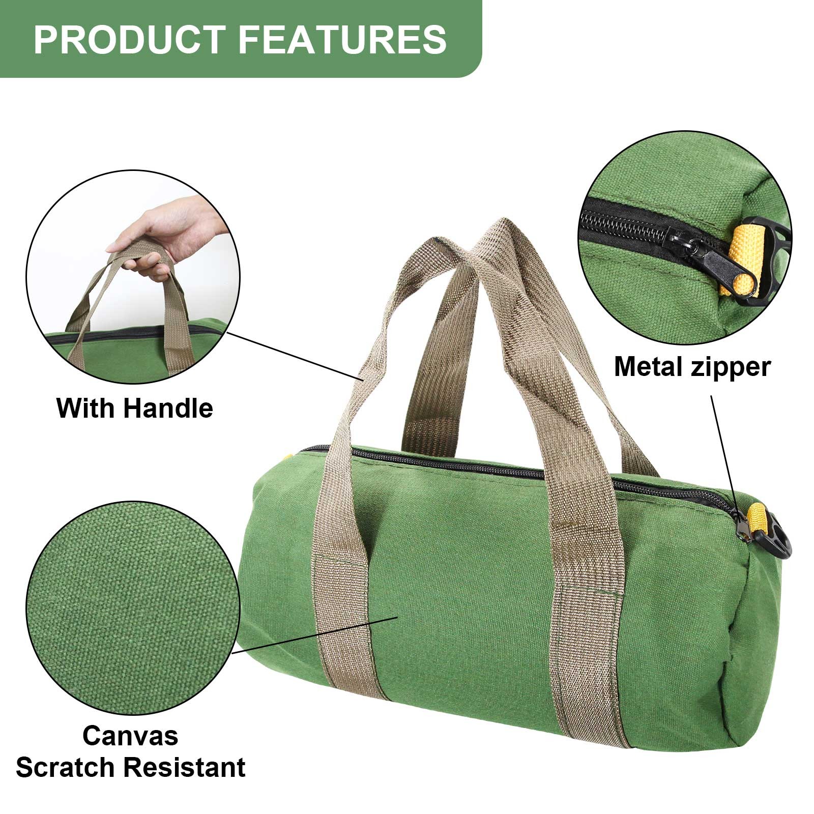 USHeavy Duty Tool Bag with Zipper Muti-Purpose Storage Large Capacity Waterproof