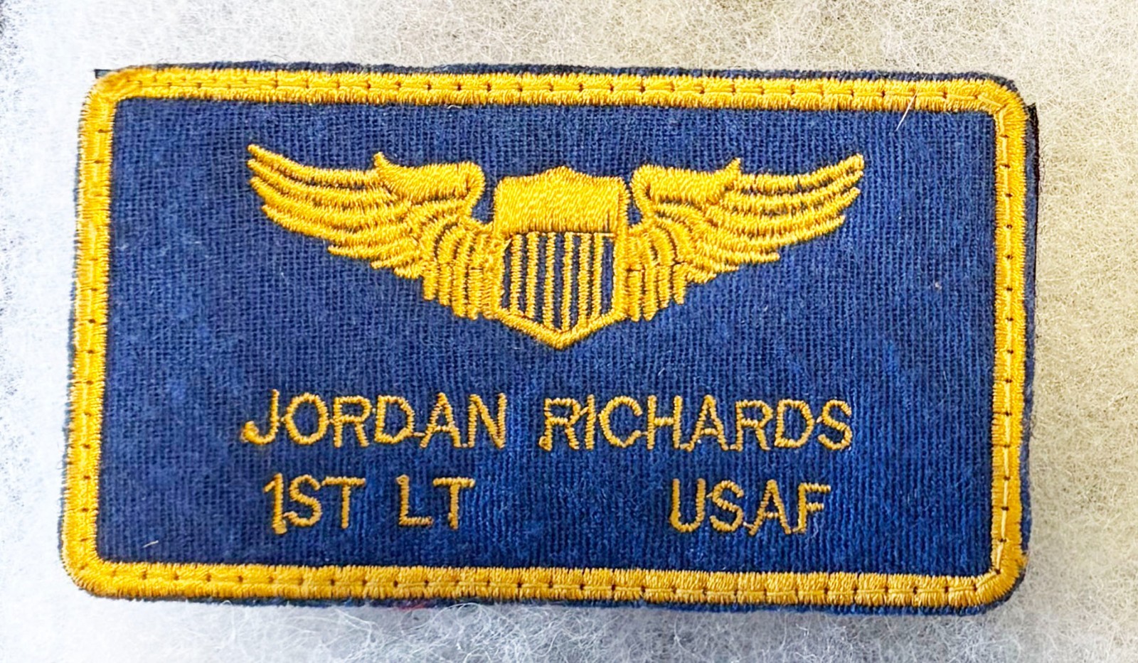 USAF Jordan Richards 1st Lt Cloth Flight Jacket Name Tag