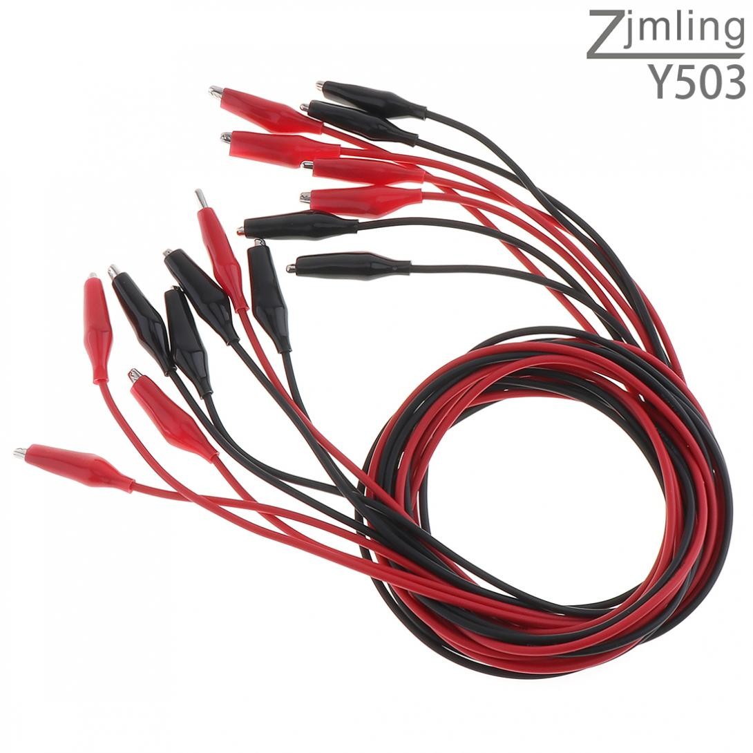 8Pcs 35mm Alligator Crocodile Clips Electrical Test Leads Set Jumper Wire Cables