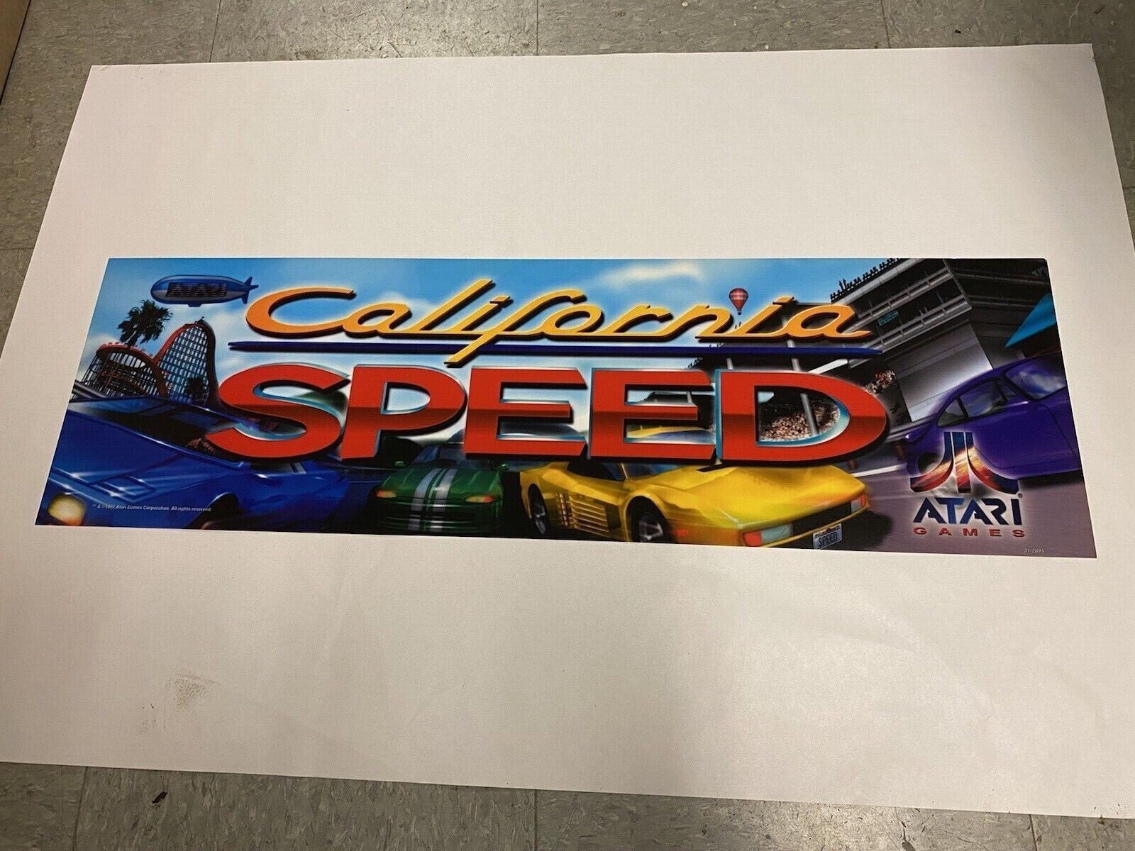 California Speed arcade game NEW OLD STOCK Marquee, Atari 1998