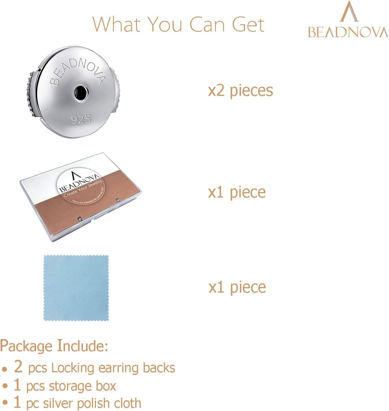 Locking Earring Backs 925 Sterling Silver Secure Earring Backs