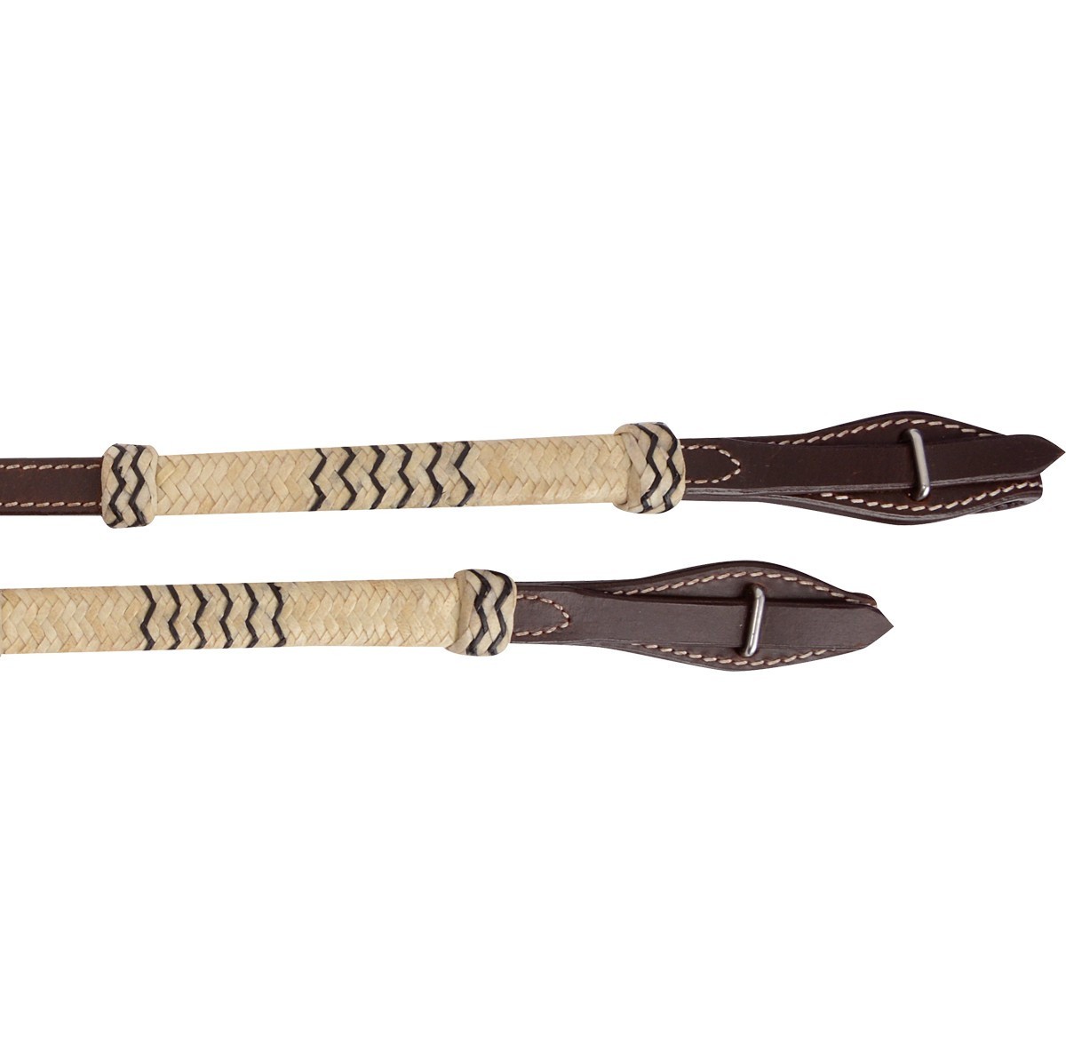 Braided Rawhide Split Reins With Quick Change Looped Ends