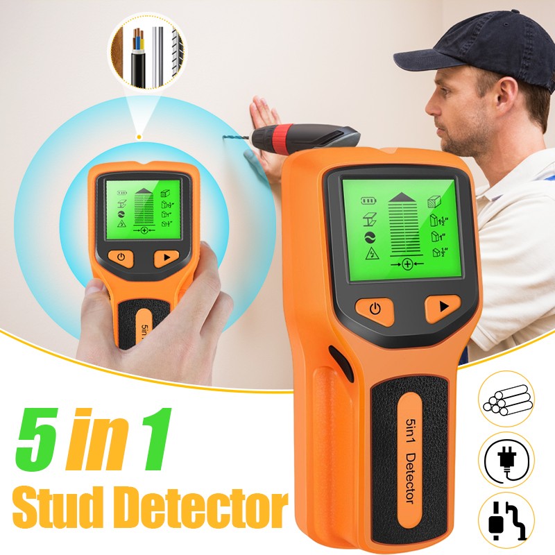 5 in 1 Wall Metal Stud Detector Thickness Gauge Backlight Wall Stud Finder
