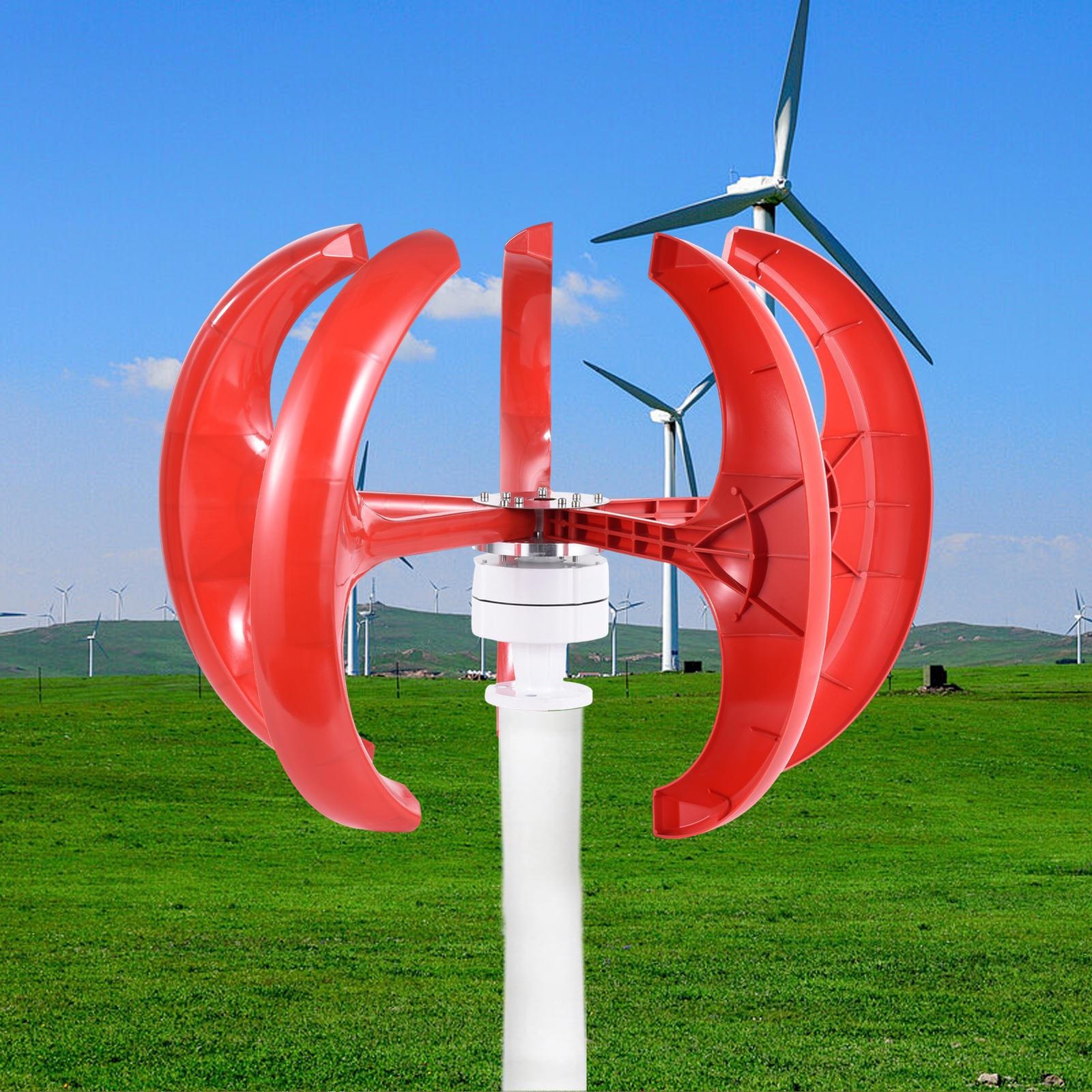 1000W 12/24V Vertical Axis Wind Power Turbine Generator Controller Home Windmill