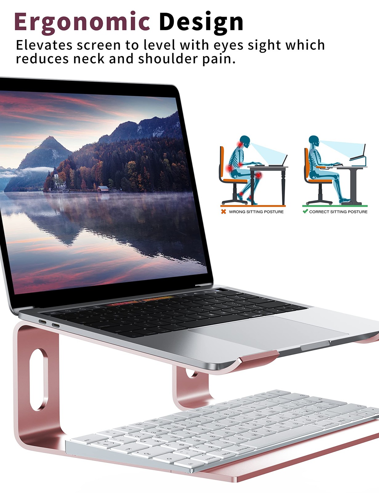 Aluminum Laptop Stand Portable Computer Riser Metal Notebook Stand Holder