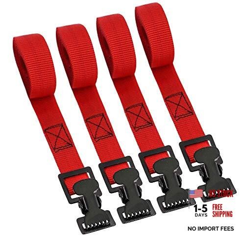XSTRAP 4pk 1" x 5-1/2ft JUST Clip All-Purpose Lashing Strap, Red