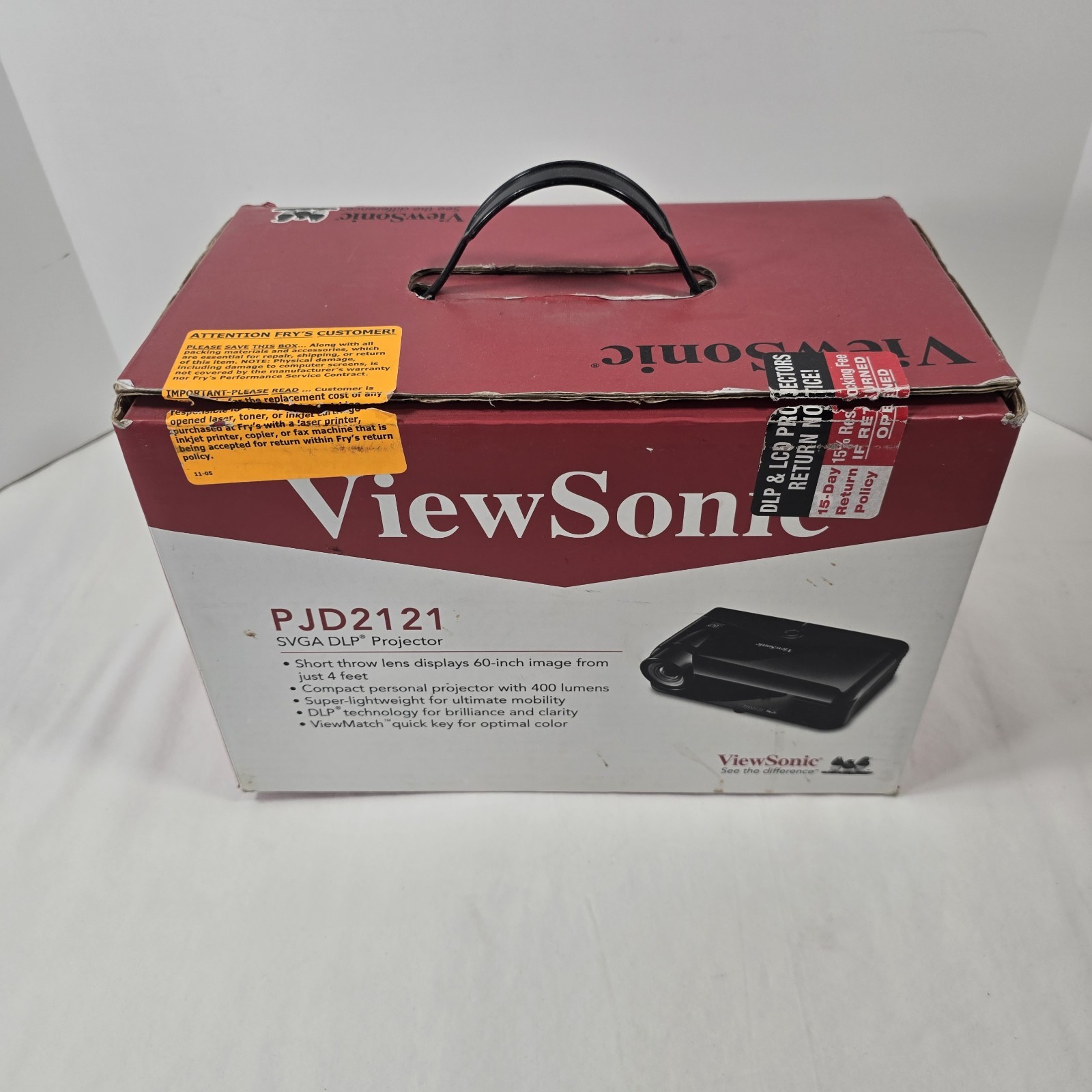 ViewSonic PJD2121 Short Throw SVGA DLP Projector With Case
